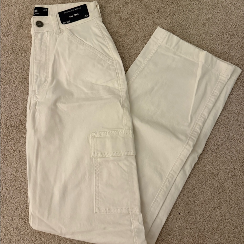 Hollister Cream High-Rise Dad Pants
